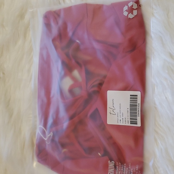 Toluca Swim Gwynne Lace-up Bandana Top - Berry - size M/L - Picture 6 of 12